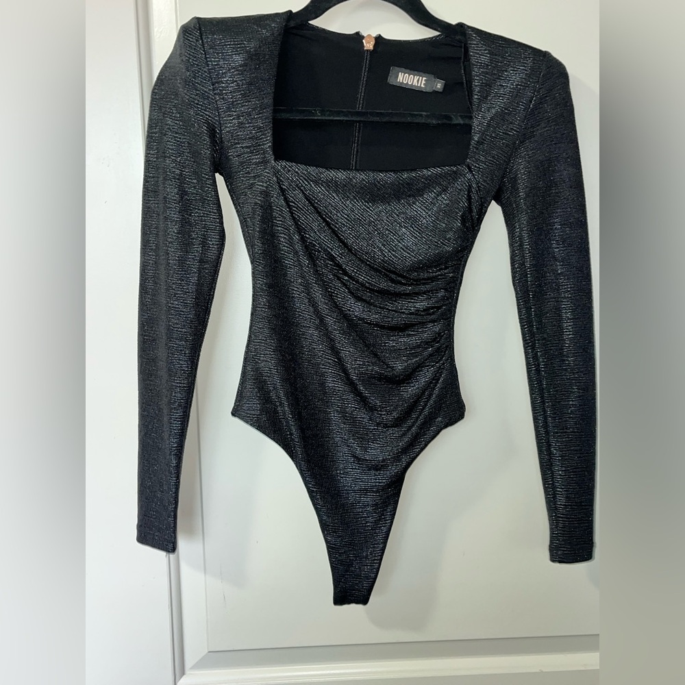 Nookie Black Long Sleeve Bodysuit NWOT - Picture 3 of 5